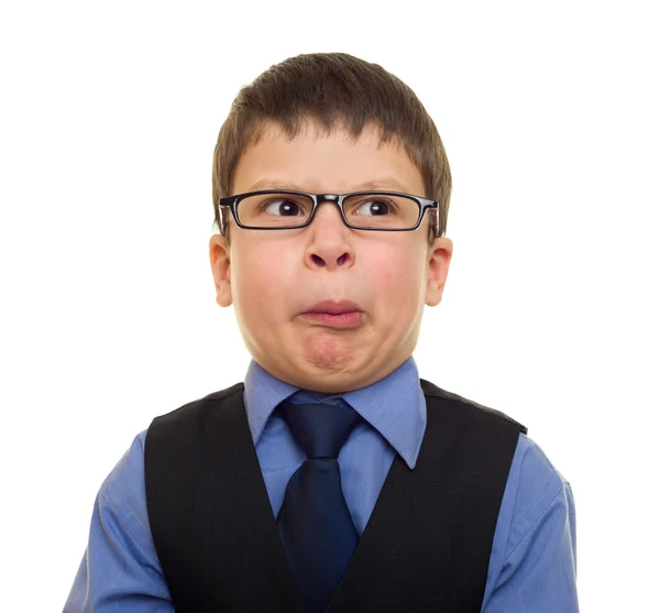 Portrait of a boy in business suit — Stock Photo, Image