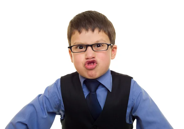 Portrait of a boy in business suit — Stock Photo, Image