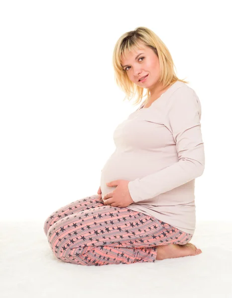 Pregnant woman isolated — Stock Photo, Image