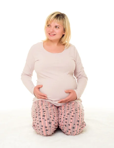 Donna incinta isolata — Foto Stock