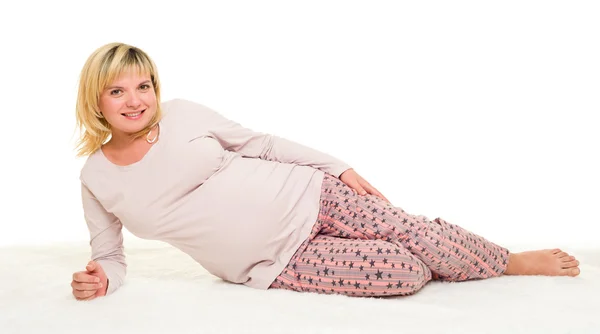 Mulher grávida isolada — Fotografia de Stock