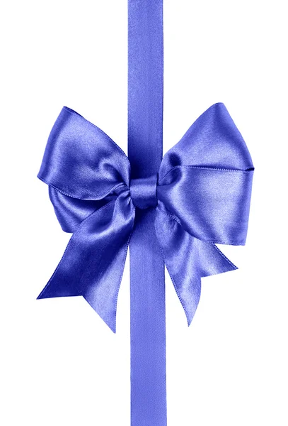 Blue bow photo made from silk — Stock Photo, Image