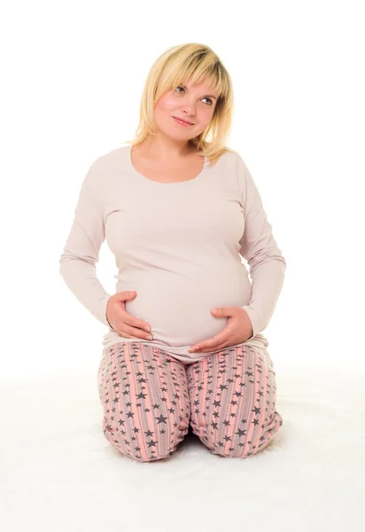 Pregnant woman isolated — Stock Photo, Image