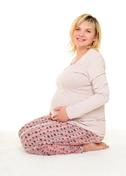 Pregnant woman isolated — Stock Photo, Image