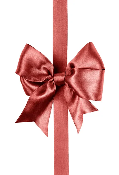 Brown bow made from silk ribbon — Stock Photo, Image