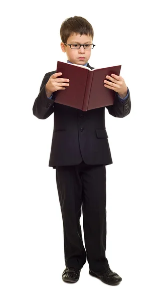 Boy in suit on white — Stock Photo, Image