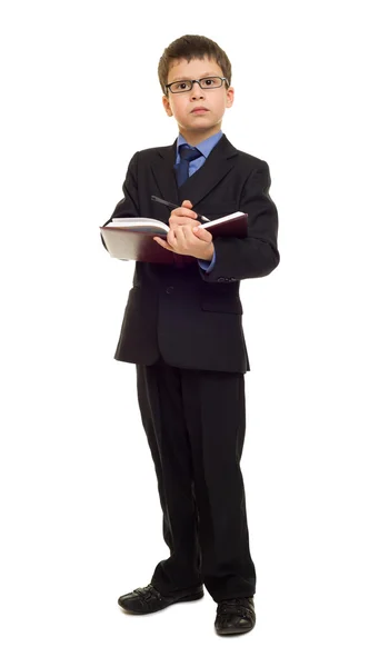 Boy in suit on white — Stock Photo, Image