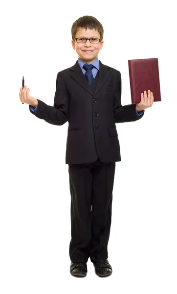 Niño en traje en blanco — Foto de Stock