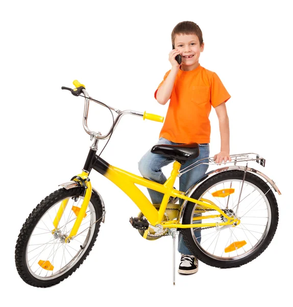 Junge auf Fahrrad — Stockfoto