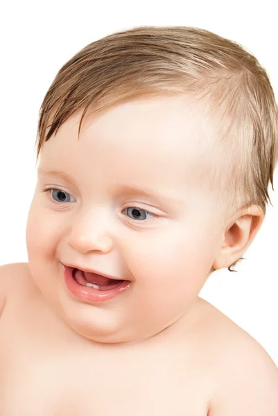 Babyporträt auf Weiß — Stockfoto