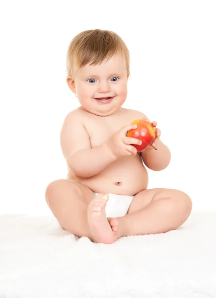 Bebé con manzana — Foto de Stock