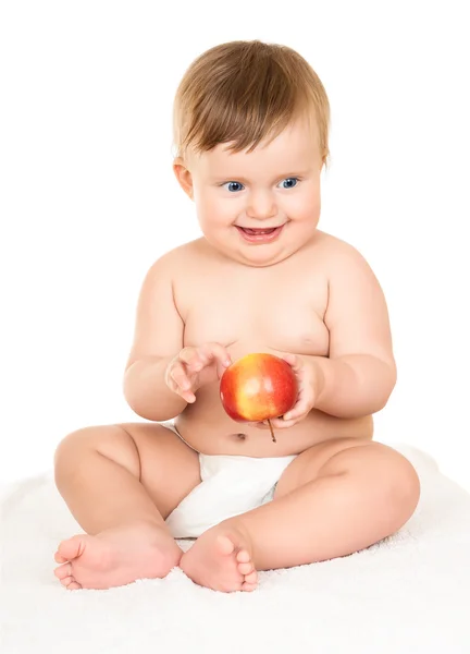 Bebé con manzana — Foto de Stock