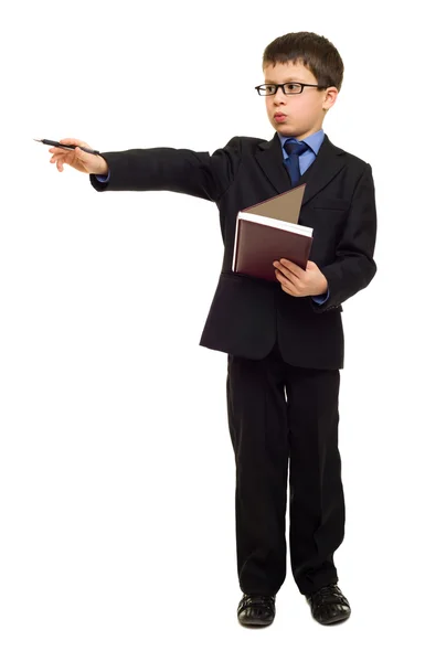 Boy in suit on white — Stock Photo, Image