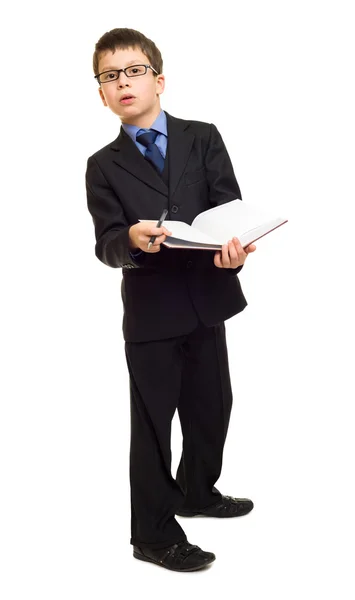 Boy in suit on white — Stock Photo, Image