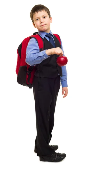 Niño en traje con mochila — Foto de Stock