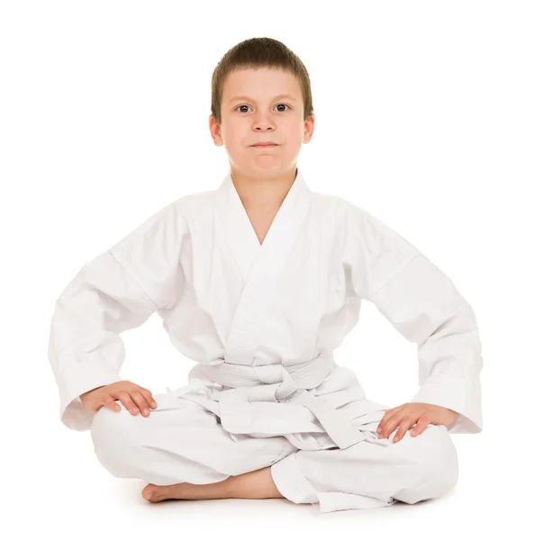 Boy in clothing for martial arts — Stock Photo, Image