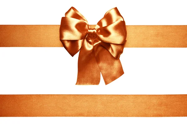 Brown bow and ribbon made from silk — Stock Photo, Image