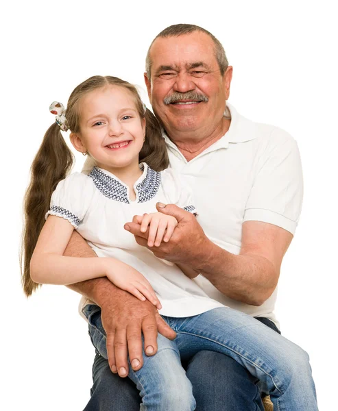 Retrato de abuelo y nietos —  Fotos de Stock
