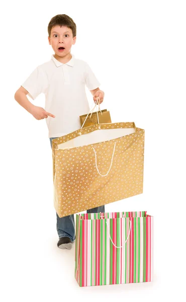 Мальчик с сумкой — стоковое фото