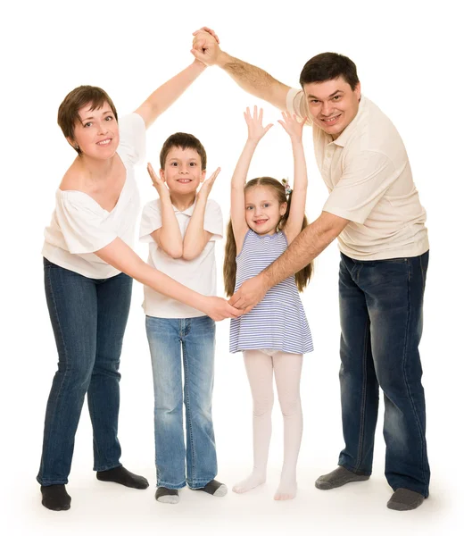 Familie fericită în studio — Fotografie, imagine de stoc