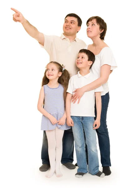 Familia feliz en el estudio — Foto de Stock