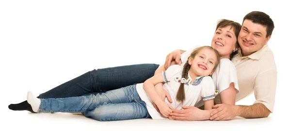 Happy family in studio — Stock Photo, Image