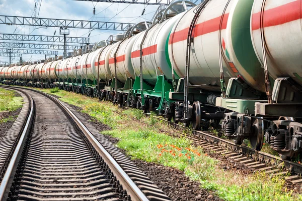 Railway tanks with oil — Stock Photo, Image