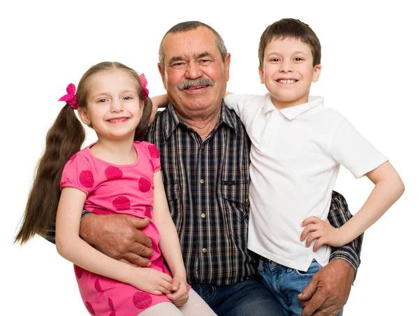 Grandfather and grandchildren portrait — Stock Photo, Image