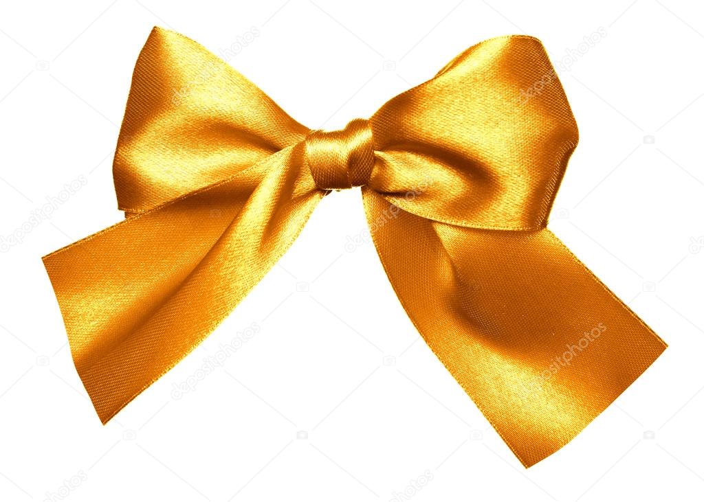 golden bow made from silk
