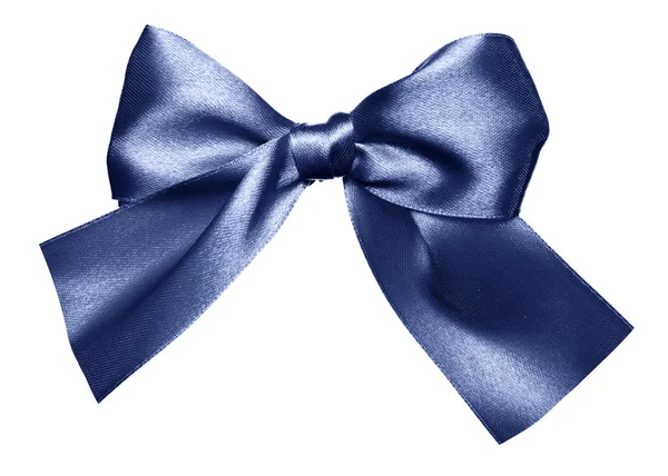 Blue bow made from silk — Stock Photo, Image