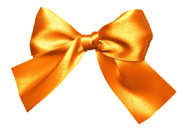 Golden bow made from silk — Stock Photo, Image
