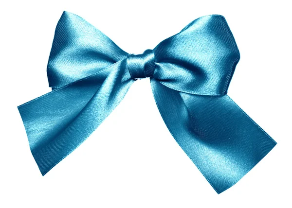 Blue bow made from silk — Stock Photo, Image