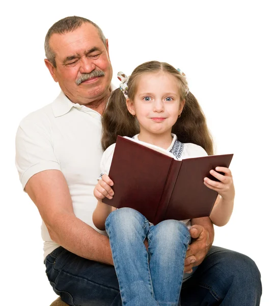 Retrato de abuelo y nietos —  Fotos de Stock