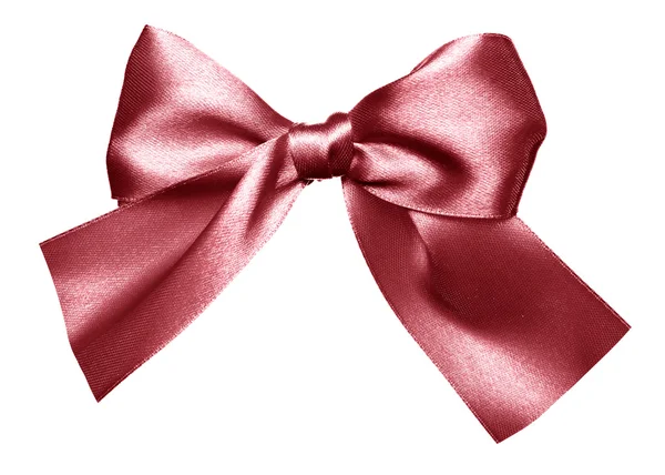 Red brown bow made from silk — Stock Photo, Image