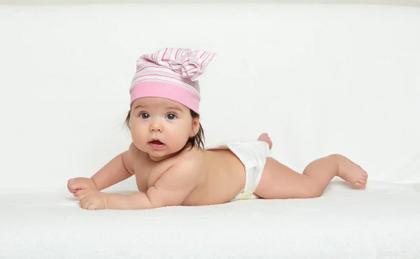 Happy baby on towel — Stock Photo, Image