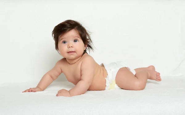 Happy baby on towel — Stock Photo, Image