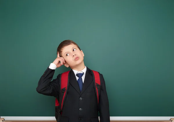 Schoolboy and the school board — Stock Photo, Image