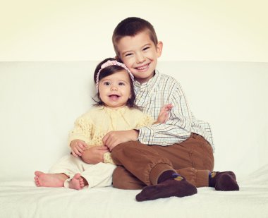 küçük çocuk portre kardeşi ve kız kardeşi 