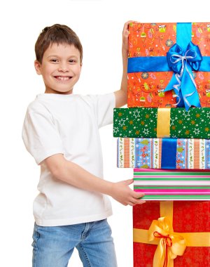 Çocuk hediye kutusu - tatil nesne kavramı üzerinde beyaz ile