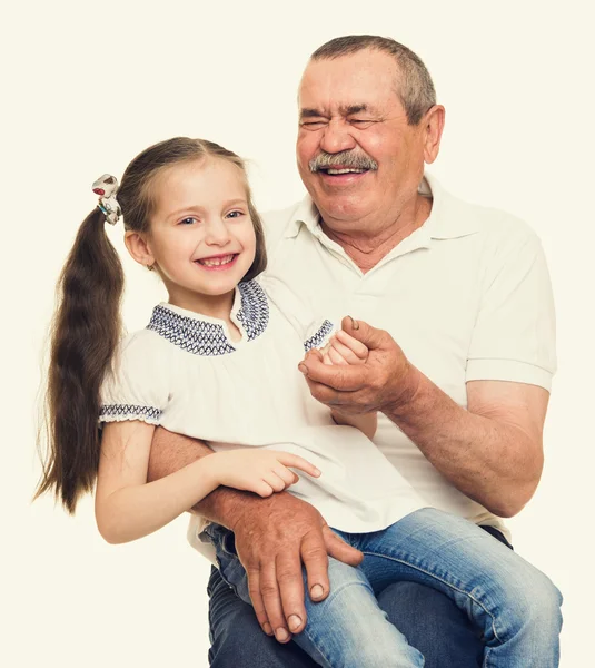 Porträt von Großvater und Enkeln — Stockfoto