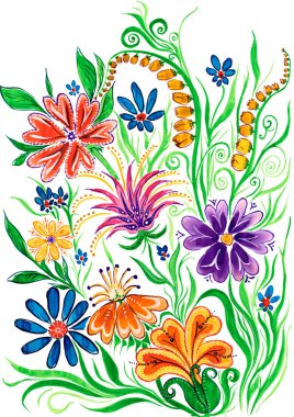 çiçek arka plan - boyama kağıt suluboya