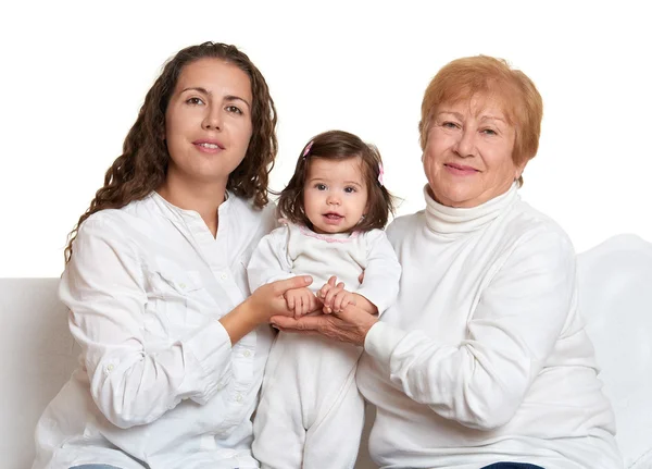 Šťastný rodinný portrét - babička, dcera a vnučka — Stock fotografie