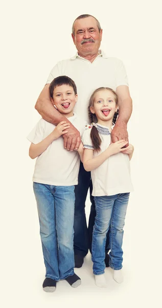 Senior with children family portrait — Stock Photo, Image