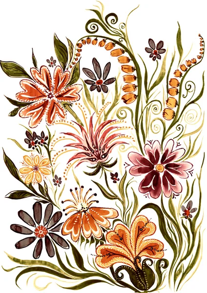 Blomma bakgrund - akvarell målning på papper — Stockfoto