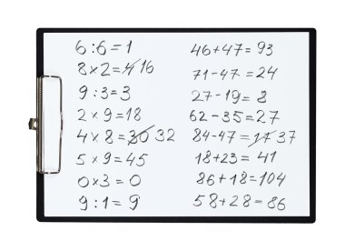 Kalem Çizim matematik görev, yalıtılmış nesne ile Pano ve kağıt levha