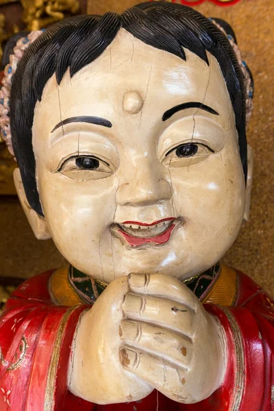 Asian Buddhism wooden statue — Stock Photo, Image