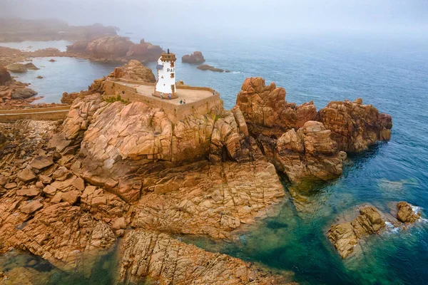 Aerial View Brehat Island Bretagne Paon Point Lighthouse France — Stock Photo, Image