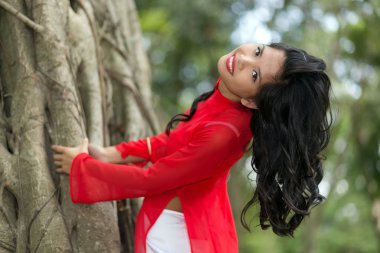 Sevimli Vietnamca kadın