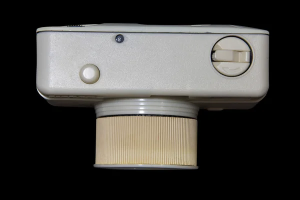 Πλαστική fisheye φωτογραφική μηχανή που απομονώνονται σε μαύρο — Φωτογραφία Αρχείου