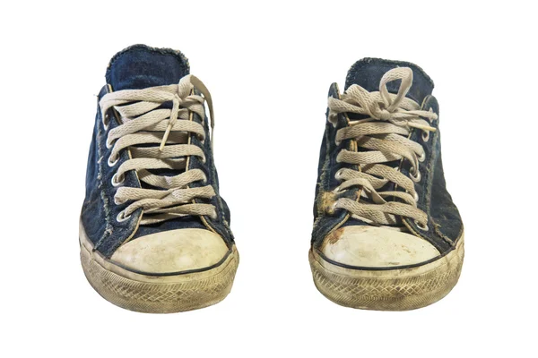 Грязные кроссовки или обувь изолированы на белом — стоковое фото